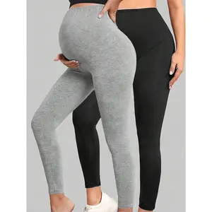 Pack of 2, Maternity Yoga Pants, Summer Off-White Casual Sports Maternity Trousers