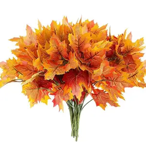 Artificial Maple Leaf, Faux Maple Leaf Bouquet, Fall Decorations for Home Party Wedding Anniversary Festival, Fruit