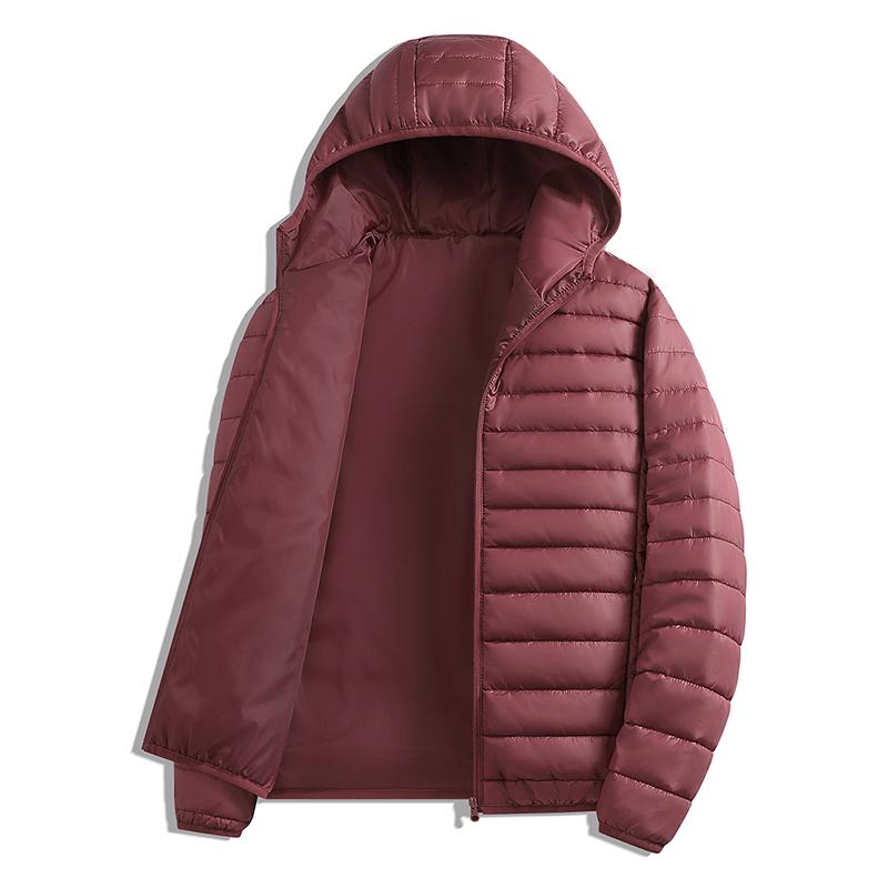 Men's hooded cotton clothes, thermal jackets, simple fashion and lightweight jackets in autumn and winter