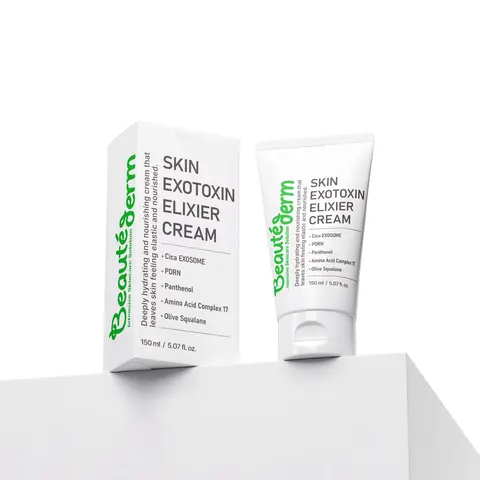 [Beauté derm] Skin Exotoxin Elixier Cream - Contains Snow Lotus Exudate & Niacinamide for Repair & Even Skin Tone - 150ml Moisturizers Soothing Serum Firm & Lift Serum