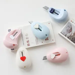 Cute Mini Utility Knife, 1 Count Letter Opener with Snap Off Blades, Craft Touch Knife with Key Chain Hole, Office Cutting Supplies, Paper Cutters