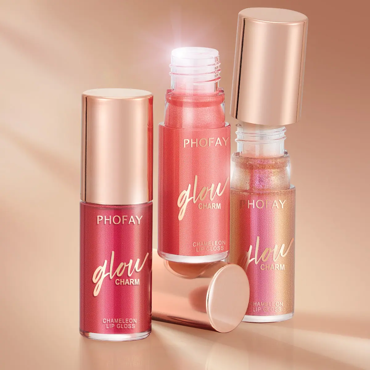 PHOFAY Moisturizing Lip Gloss (7.5ml) - Single Item Cosmetic Lip Care Moisturizer with Glossy Shimmer Finish, Hydrating Formula, Easy & Precise Application for All Skin Types, Glossy Lips, Hydration