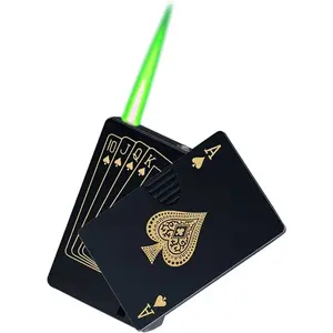 Green Flame Ace Lighter, Refillable Butane, Ace of Spades Cool Lighter Windproof Poker Design, Windproof