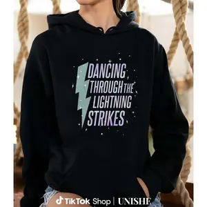 Opalite Showgirl Lightning Hoodie – TS Inspired Long Sleeve Dance Graphic Sweatshirt