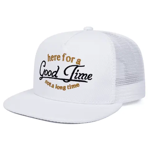 2026 New Simple Breathable Mesh Hat Letter Embroidered Baseball Hat, Embroidered Snapback Cap, Flatbill Snapback Cap, Outdoor Daily Sports Sunshade Hat Male Female Same Style Casual Flat Edge Hat