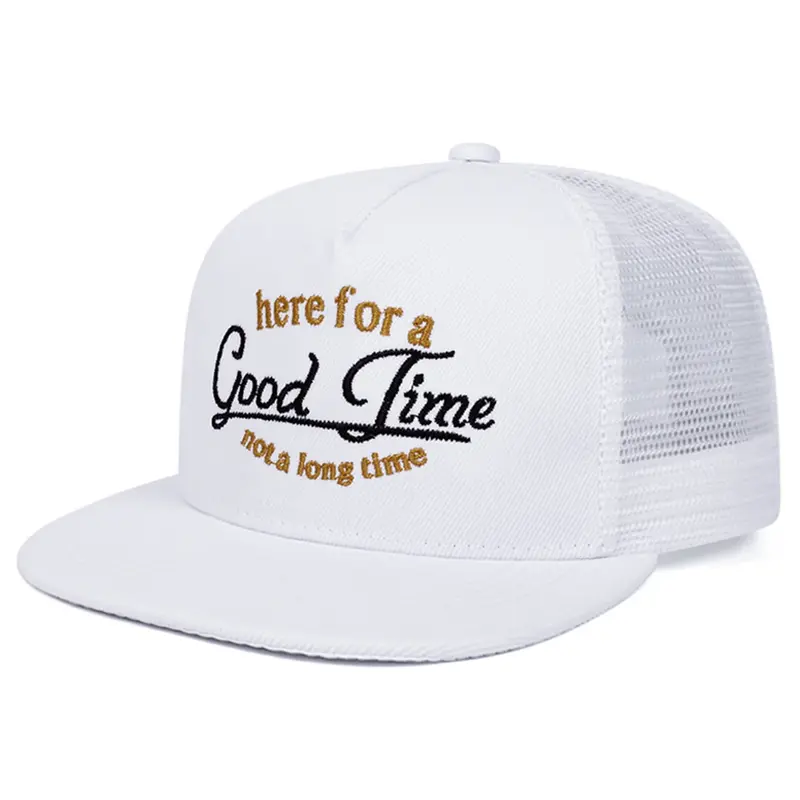 2026 New Simple Breathable Mesh Hat Letter Embroidered Baseball Hat, Embroidered Snapback Cap, Flatbill Snapback Cap, Outdoor Daily Sports Sunshade Hat Male Female Same Style Casual Flat Edge Hat