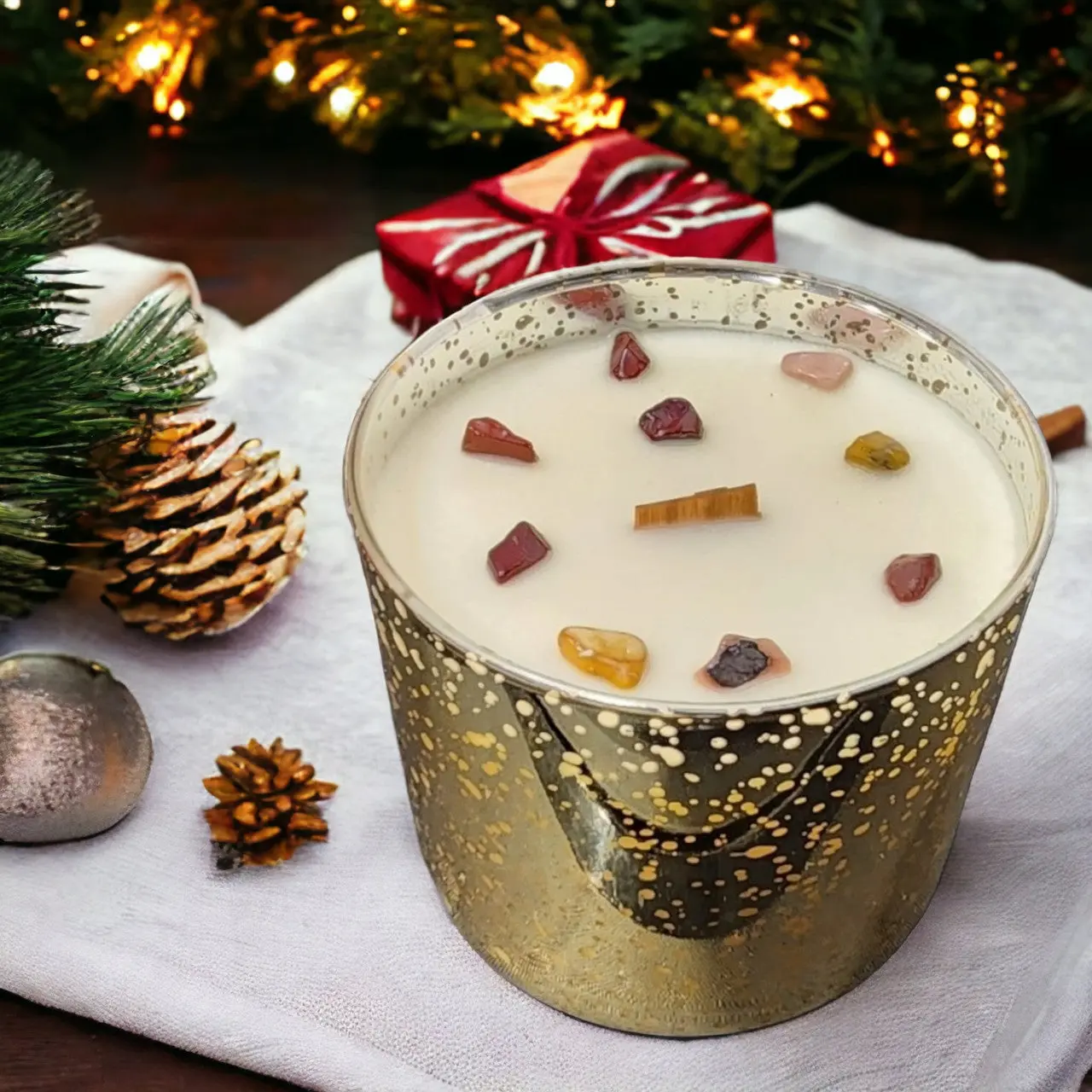 Starlight Candle - Holiday Vibes (Wood Wick Gemstone Soy Candle)