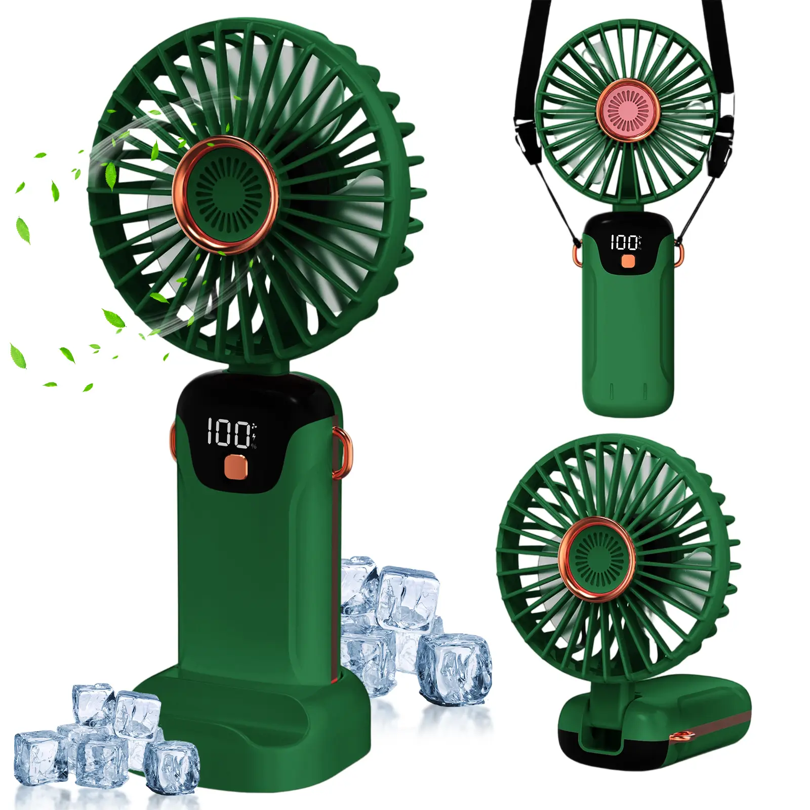 Portable Handheld Fan, 3 Gear Wind, 3000mAh Battery Operated, Up to 6 Working Hours, 3 IN 1 Hand Fan Rechargeable Cooling Fan for Outdoor Activities