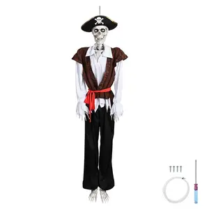 Yescom 5.4 Ft Halloween Pirate Captain Skeleton Life Size
