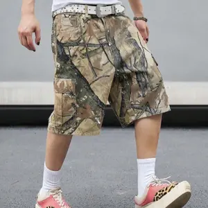 Men's Branch camouflage printed denim shorts Men's Branch camouflage printed denim shorts