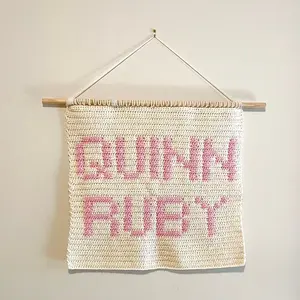 Custom Name Crochet Tapestry for Nursery, Babies, Newborns, Photography, Room Decor, Weddings, Baby Showers, Made to Order