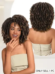 Dreadlock Wig Short Twist Braided Wigs for Black Women and Men Afro Curly Synthetic Wig Faux Locs Braided Crochet Hair Wigs