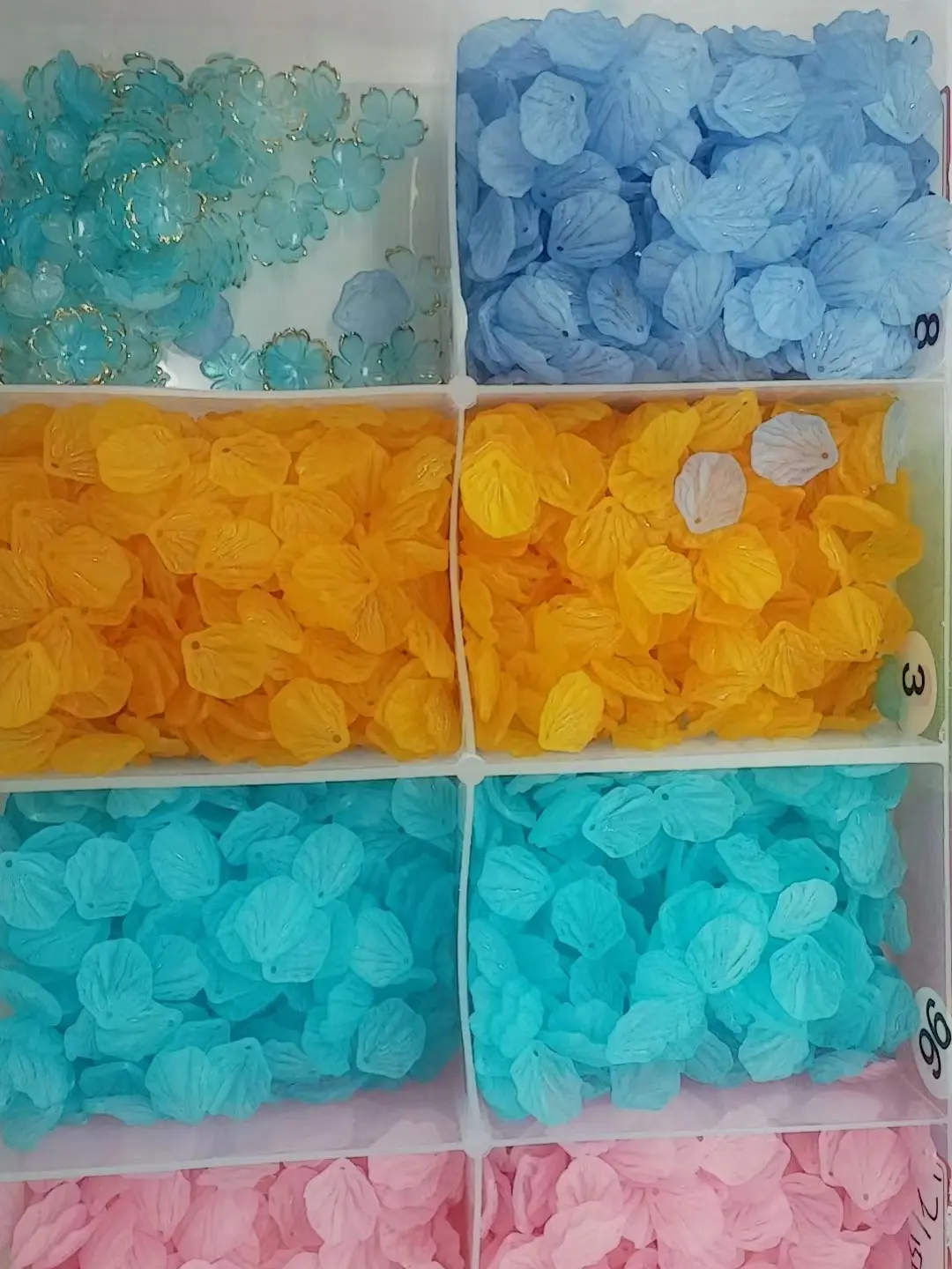 50g Frosted Glass Flower Petals, DIY Handmade Rose Petals