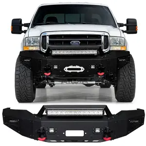 Vijay For 1999-2004 Ford F250 F350 F450&Excursion Steel Front Bumper W/LED Lights+D-Rings