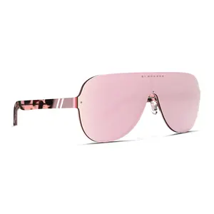 Blenders Prodigy Doll Sunglasses – Polarized Pink Mirror Lenses, UV400 Protection, Scratch-Resistant, Matte Pink Aviator Frame with Tortoise Temples