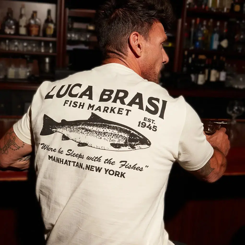 Contenders Clothing Men's The Godfather Luca Brasi Funny Graphic Tee, Officially Licensed Short-Sleeve Top in Soft Cotton Jersey, Menswear, Funny Graphic Tees