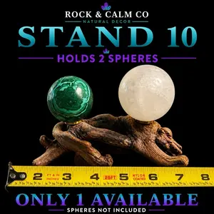 Driftwood Sphere Display Stand | Crystal Holder | Holds 2 Crystal Spheres Home