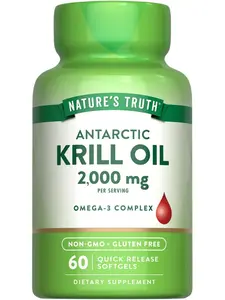 Antarctic Krill Oil 2000mg Softgels - 60 Count - Omega-3 with EPA & DHA
