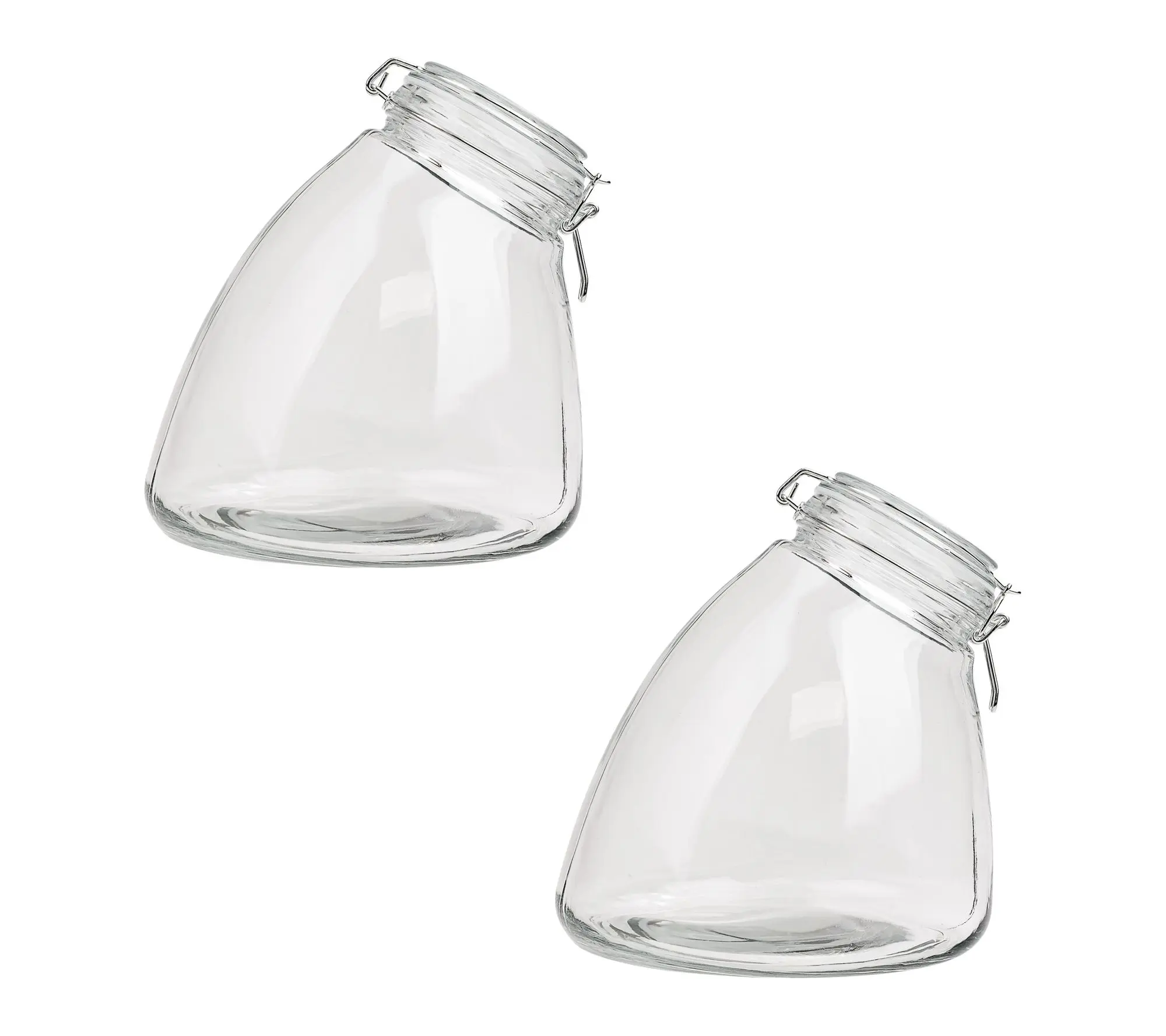 10 Strawberry Street Set of 2 Slope Glass Canisters, Large 10 Strawberry Street Set of 2 Slope Glass Canisters, Large