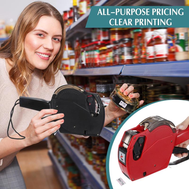 Price Tagger Kit, 1 Set Price Tag Gun with 5000 Blank White Labels & 3 Ink Refills, Label Maker for Office, Retail, Garage, Moving