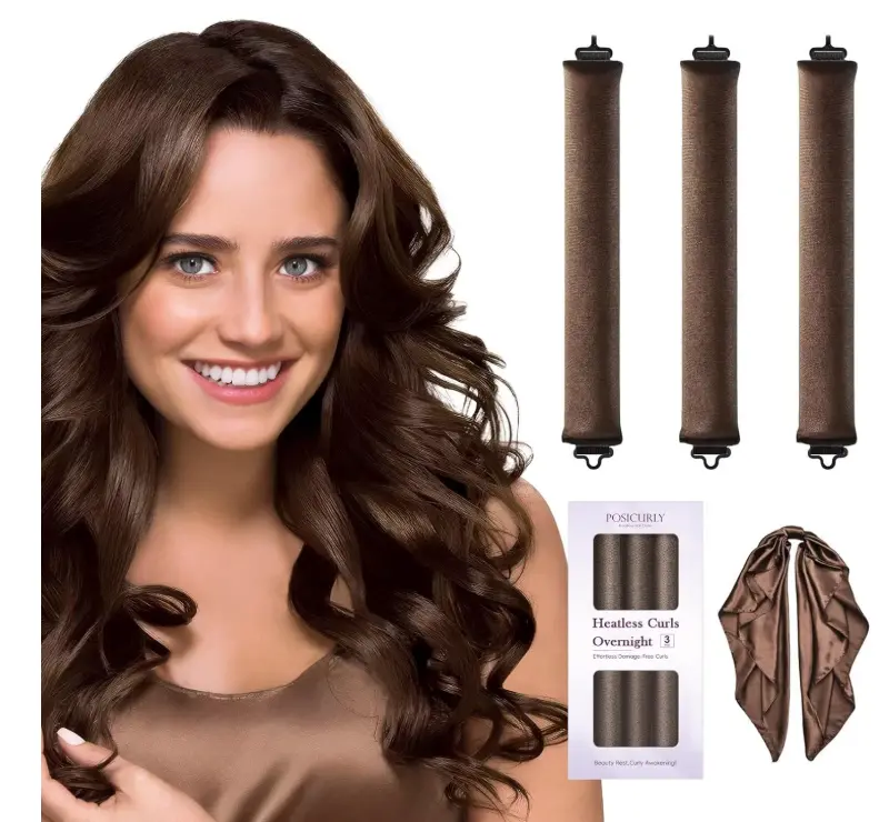 Heatless Hair Curler Overnight Curls-3 Pcs No Heat Curling Blowout Rod to Sleep In,Hair Rollers with Satin Scarf
