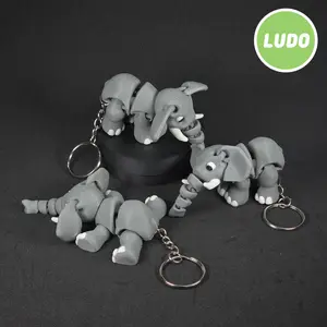 Excitable Elephant Flexi Keychain