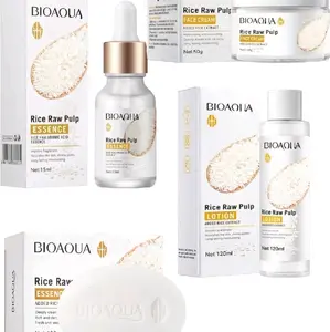 Rice Raw Pulp Skin Care set with Essence Soap, face cream, Body lotion,  Essence Skin Repair Comfort Hydrate Moisturizing Cleanser Gentle Organic