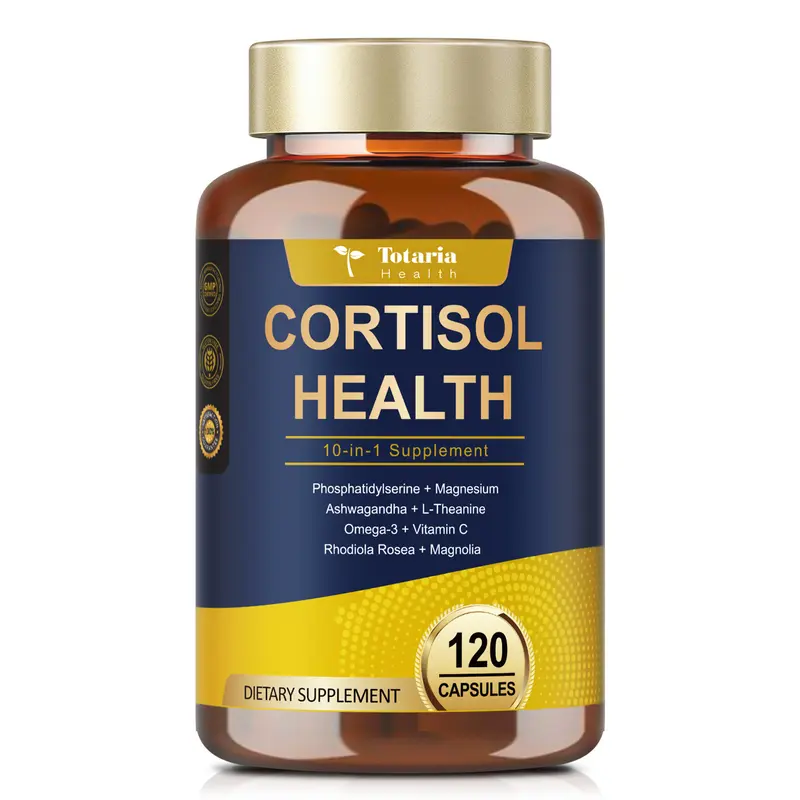 Totaria Cortisol Supplement with Ashwagandha,L Theanine,Hormone Balance for Women Mood, Focus, Sleep Support,Magnesium,Rhodiola Rosea,120 Vegan Capsules