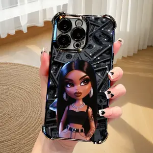 Phone Case - Anime Fashion Cute Bratz Doll Phone Case Compatible with Iphone 17, 16E, 16, 15, 14, 13, 12, 11 , Pro, Max, Air, X, XR, XSMAX, 8, 7 Plus, Featuring a Transparent Soft Back for Drop Protection