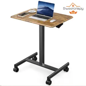 Mobile Rolling Standing Desk - Overbed Table, Teacher Podium with Wheels, Adjustable Work Table,for Home, Office, Classroom