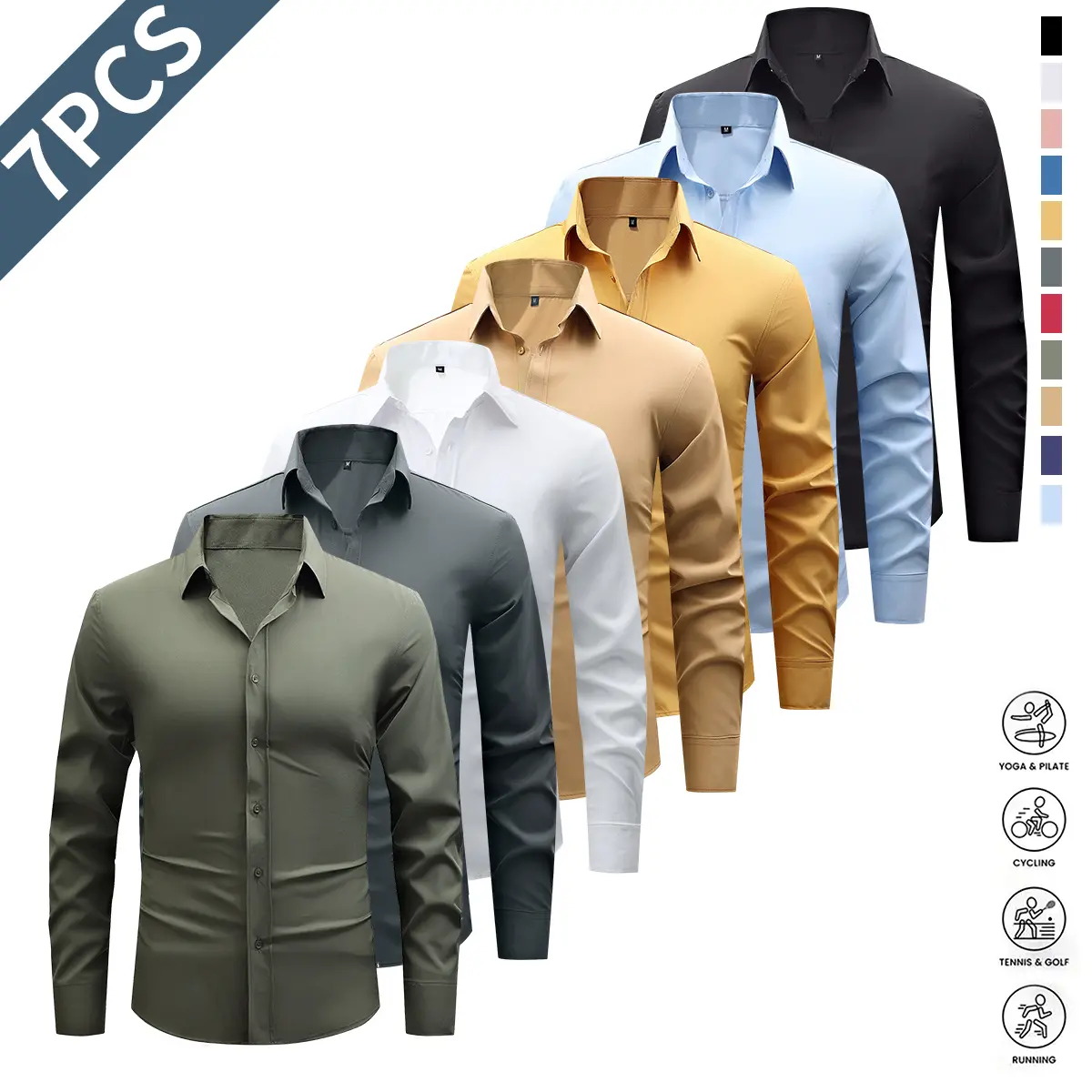 Green + Gray + White + Khaki + Yellow + Sky Blue +