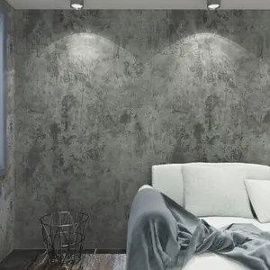 40*300(15*118in)1 roll of industrial weathered concrete wallpaper peeling and sticking modern cement contact paper self-adhesive vinyl movable grey wallpaper roll for bedroom, bathroom and kitchen