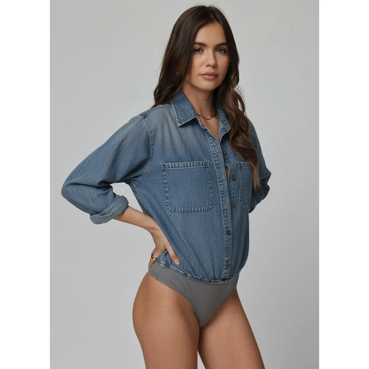 DENIM CHAMBRE FAVORITE SHIRT BODYSUIT