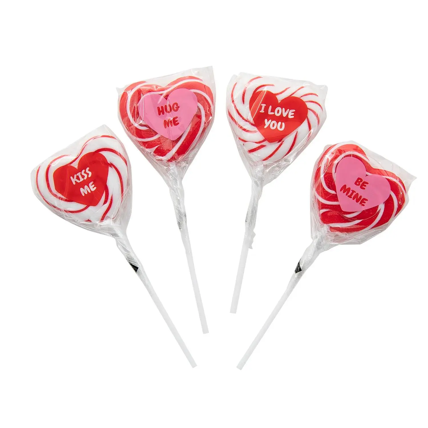 Heart-Shaped Conversation Swirl Lollipops - 12 Pc.