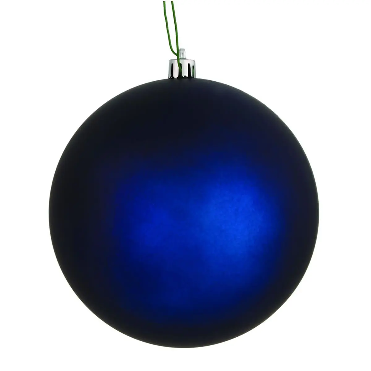 Vickerman 212 MAIN Round Christmas Ornaments - 6 in. Midnight Blue Matte Plastic Balls, UV-Drilled Lightweight Holiday Decoration, 4 Pieces per Bag, 2-Year Seasonal Supply