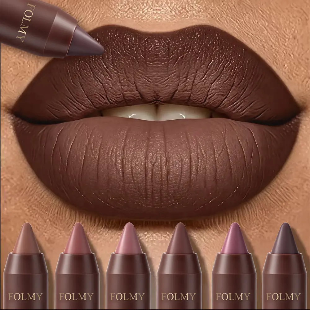 6color/set Matte Nude Lipstick, Individual Lipsticks, Waterproof, Non-stick Cup, Soft Texture, Suitable for All Skin Types, Wonderful gift Gloss Lipgloss Makeup Friend Cosmetic Glossy