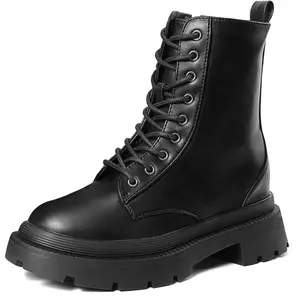 SHOESLOCKER Women's Classic High-Top Mid-Calf Boots, PU Leather Upper, Rubber Sole, Round Toe Shoe Footwear for Casual, Dressy Daily Wear, Casual Wear, Plain,summervibes