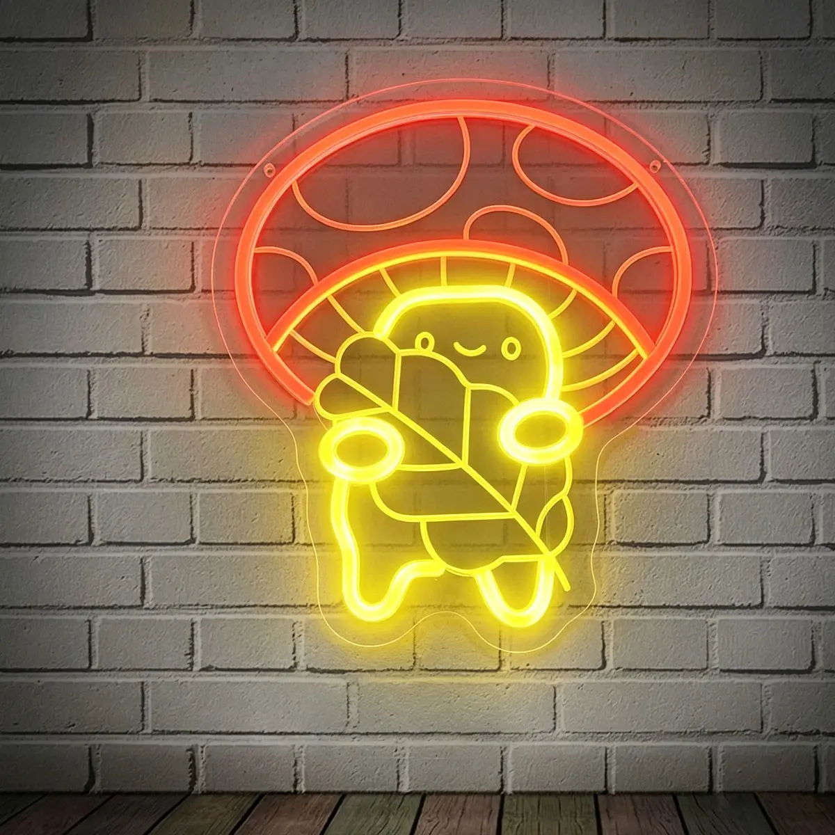 Wall-mounted Cute Mushroom Elf LED Neon Sign | USB Powered Dimmable Wall Decor Light, Acrylic Material, Suitable for Kids' Room, Girls' Room, Ins Style, Internet Celebrity Photo Spot, Party Atmosphere Decoration