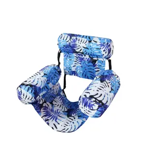 Inflatable Floating Boat & Water Hammock, Pool Float Chair with Backrest, Comfortable Swimming Lounge for Outdoor Pool Beach Lake, Summer Water Party Essential