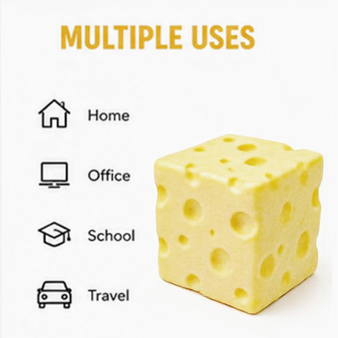 Cheese Squishy Stress Toy – Soft Squeeze Fidget Cube for Anxiety Relief, Sensory Play & Focus, Non-Toxic TPR Stress Ball for Kids & Adults