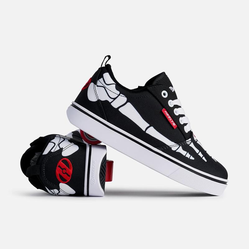 Heelys with a Skeleton Print in Kid and Adult sizes | The original shoes with wheels Roller Skate Sneakers for Halloween Trainer Footwear Footwear Athletic Trainer