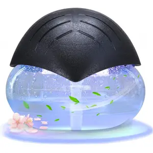 Air Freshener(Black) - for Home, Bedroom, Office and Warehouse - Essential Oil Aroma Diffuser with LED Color Night Light and Soothing Water Flow Sound - for Pets and Smokers.