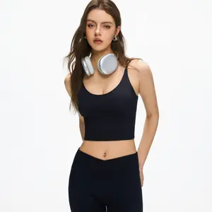 JCCC  Padded Sports Bras,Women's Plain Sports Bra, Comfort and Durability Sports Crop Cami Top, Ladies Sportswear for Indoor Outdoor Wear, Gym Clothes