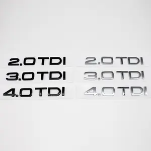 Audi Car Letter Trunk Emblem Sticker, Waterproof Scratch-Resistant Self-Adhesive Decal, Fits 2.0 Tdi 3.0 Tdi 4.0 Tdi, Exterior Decoration