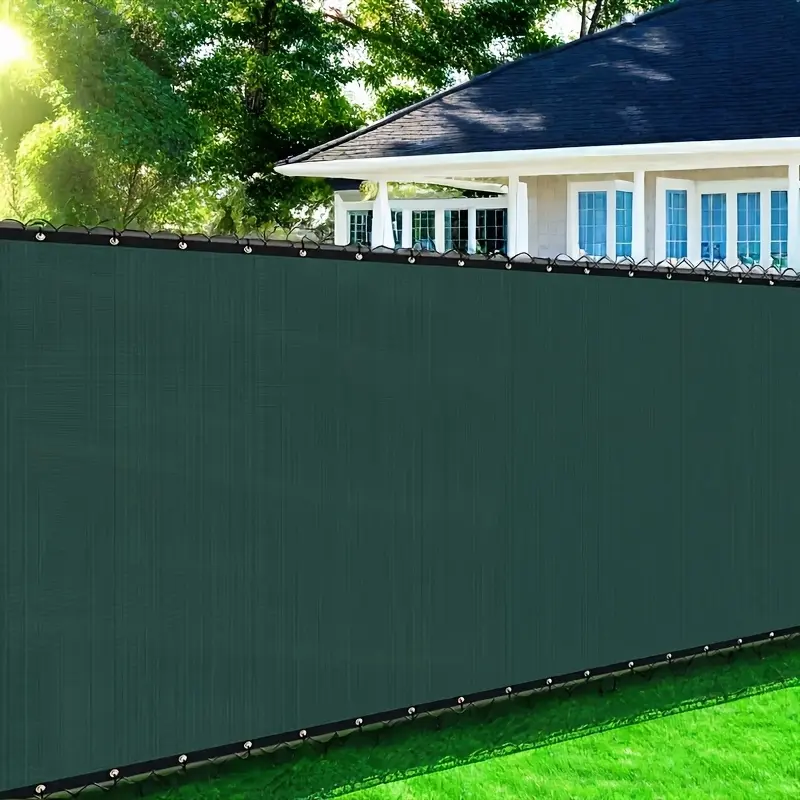 6X50ft Fence Privacy Screen, Heavy Duty Privacy Fence Screen, Outdoor Shade Cloth Mesh Barrier, Cable Zip Ties Included, green