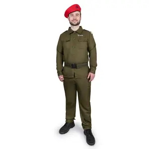 Israeli Soldier Costume Dress For Adults | Army Uniform with Shirt, Pants, Belt & Red Beret | Military Role Play - Perfect Gift For Military Fan