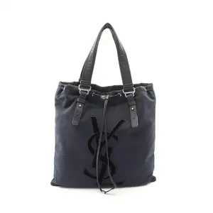 Pre-owned Yves Saint Laurent Canvas Tote Bags rive gauche Leather Tote Bag