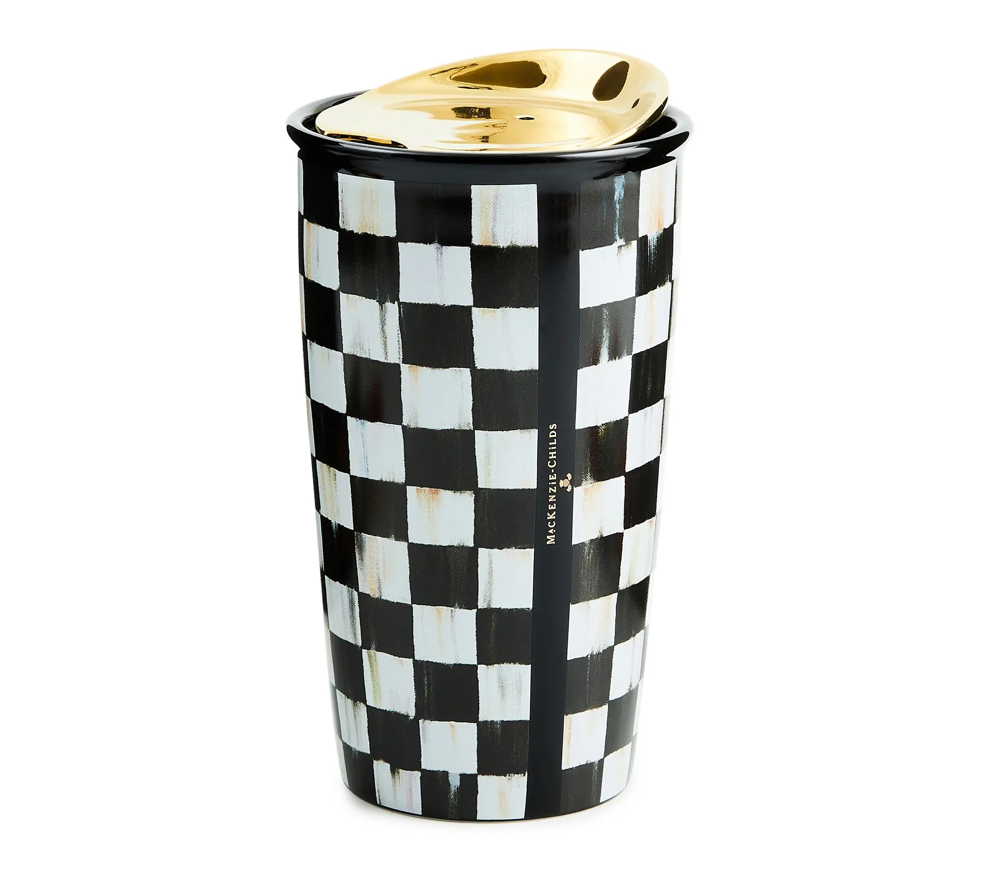 MacKenzie -Childs Check Ceramic Travel Cup