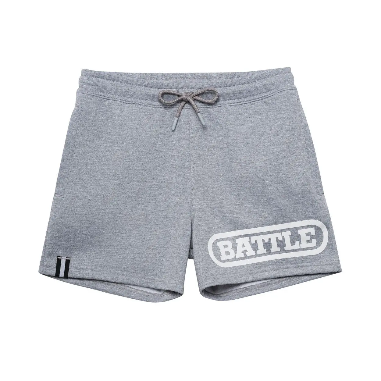 Battle The Classics Battle Sweat Shorts - Soft Fleece, Elastic Waistband, Hand Pockets, Premium Logo Detailing, Standard Fit, Gray