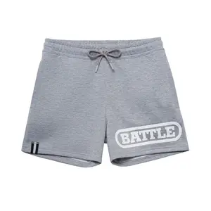 Battle The Classics Battle Sweat Shorts - Soft Fleece, Elastic Waistband, Hand Pockets, Premium Logo Detailing, Standard Fit, Gray